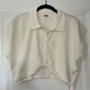 Madewell MWL cropped button top. Off white. Size Small. NWT - never worn!